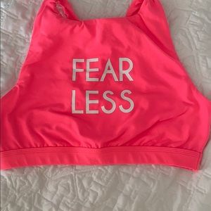 Aerie Neon Pink/Coral Strappy Sports Bra